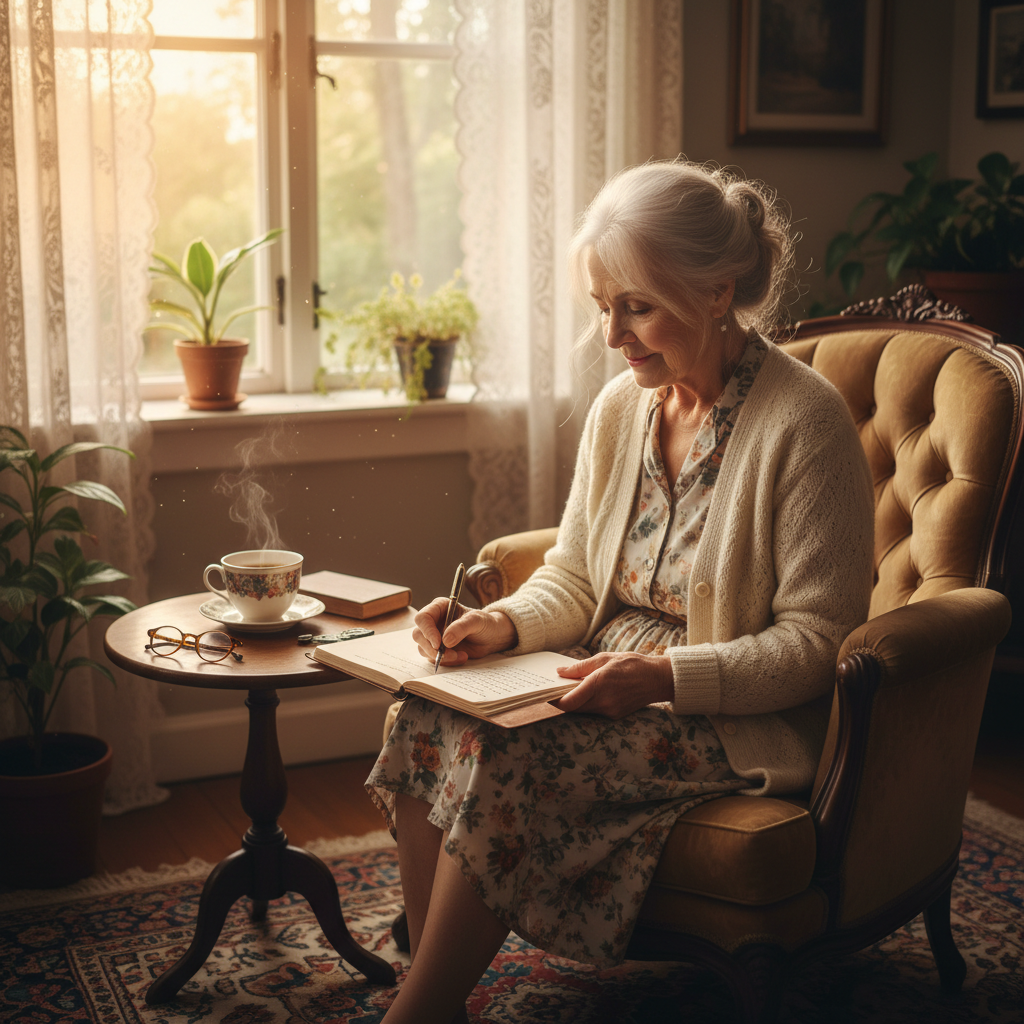 Granny Writing by the Window